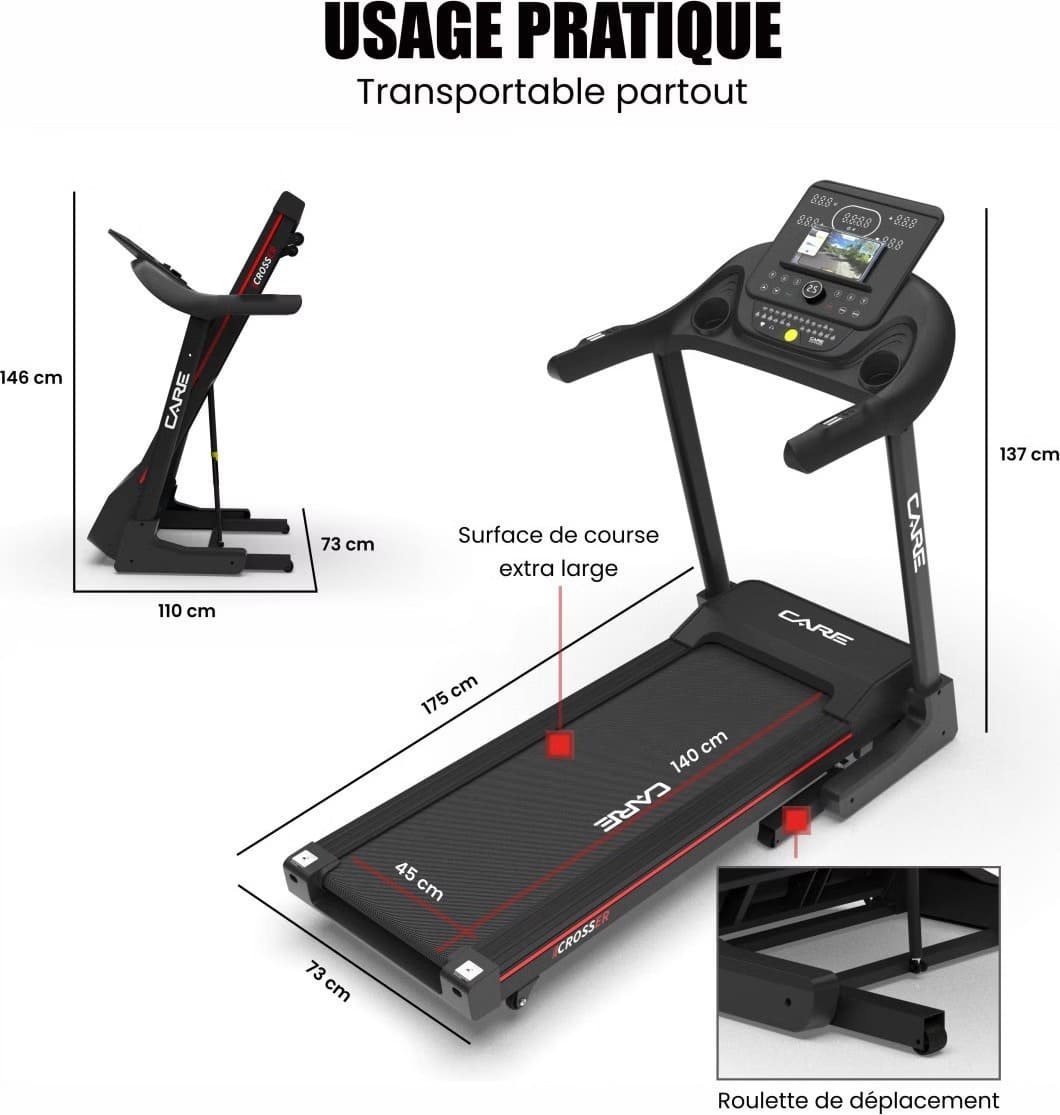 Tapis de course connecté Care Fitness CROSSER - KINOMAP 2 Tapis de course connecté Care Fitness CROSSER - KINOMAP – Image 2